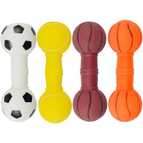 4Pcs Vinyl Barbell Dog , Pet Dog Dog Molar Chew for Dog