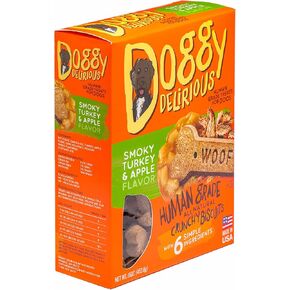 Crunchy Dog Treats – for All Pet Sizes, Breeds – All-Natural Puppy Treat – 100% Human-Grade – Delicious Pet Treat Bones, Snacks for Dogs – Smoky Turkey and Apple, 16 Oz.