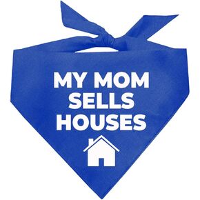 My Mom Sells Houses Real Estate Dog Mom Dog Bandana (18 Royal, One Size)
