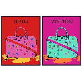 Glam Wall Art Decor - Gift for Luxury Designer Handbags, Purses Fans, Fashionista, Women, Teens - High Fashion Couture Poster Pictures Set - Modern Contemporary Andy Warhol Pop Art