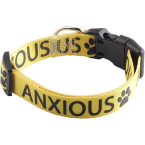 CENWA Nervous/Anxious Dog Collar Working Dog Collar Adjustable Pet Collar (Yellow Anxious)