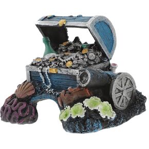 Treasure Chest Fish Tank Landscape Fish Hideout cave Aquarium Ornament Hideout Fish Tank Landscape Decor Pirate Decor Fish Tank Decorations Fish shelter Airplane Earth Tones Resin
