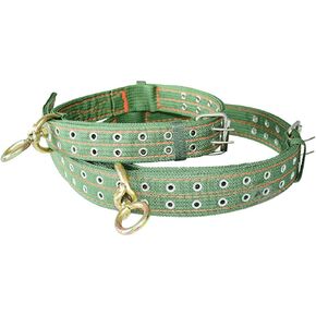 Cattle rope,Cow Collar - Adjustable Four-Layer Canvas Thickened Cow Collar Collar with 2-Rows Metal Buckle and Ring Metal Buckle Traction Chain for Horse, Sheep, Cattle, Dog, Camel- 64cm
