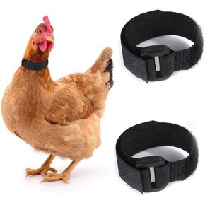 Chicken Collar 2 Pack Anti Crow Rooster Collar No Crow Noise Neck Belt for Roosters Cockerel (Black A)