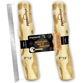VINPETWORLD Coffee Wood Dog Chew Toy |A Wonderful Option for Your Happy Four-Legged Friend, 100% Natural from Vietnam Forest (R) | Real Coffee Wood - Size L (Pack of 2)