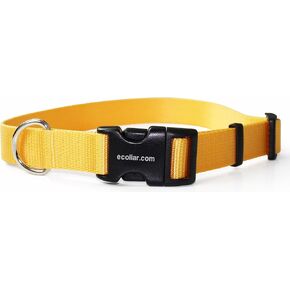 Educator Nylon Quick Snap Dog Collar, Fast, Easy Connect and Disconnect Clasp, D Ring, Adjustable for Custom Fit, 1-Inch, Yellow
