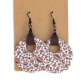 Football Mom Dangle Earrings - School Spirit Football Earrings