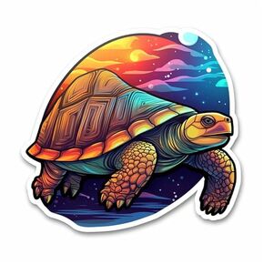 Turtle In Space 3D Realistic Unique Vinyl Decal Waterproof Sticker For Car bike, SUV, Truck Helmet, Laptop, Water Bottle,Notebook,Window, Bumper Sticker 5-inch (Design 8)