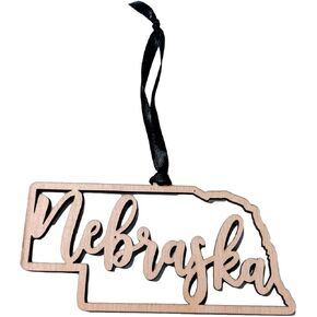 Nebraska Christmas Ornament State Ornament Rustic Ornament Wood Ornament Country Christmas in Kuwait