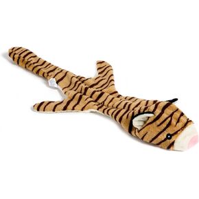 Tiger Plush Dog Toy, Unstuffed Dog Toys for Medium Dogs, Puppy Toys, No Stuffing Dog Toy, Puppy Squeaky Toys with 2 Unique Squeakers - Machine Washable, Mess Free Dog Toy Gift Idea