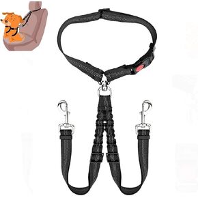 حزام مقعد السيارة للكلاب من yuehuam، أحزمة أمان جديدة لمسند رأس السيارة للحيوانات الأليفة لكلبين، دوران 360 درجة لا يتشابك ومقود الكلب قابل للتعديل، حزام مطاطي مرن قابل للتعديل لسلامة الجرو، حزام أمان السيارة in Kuwait