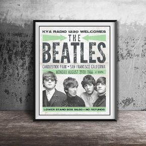 BEATLES Re-Imagined Concert Poster Print | 11x14 | Candlestick Park | San Francisco | 1966 | Retro | Wall Art | Home Decor