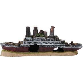 Wreck Ornaments, Fish Decoration, Titanic Lost Wrecked Boat Ship Aquarium Decoration Ornament
