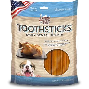Loving Pets Toothsticks - Chicken Dental Sticks for Dogs (for Toy/Small Dogs 1-20 lbs)