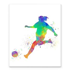 Female Soccer Player Sport Abstract Wall Art Print 11x14, Ideal for Teen Girl Bedroom, Club Locker Room, Dorm Room Décor, Coach and Fans