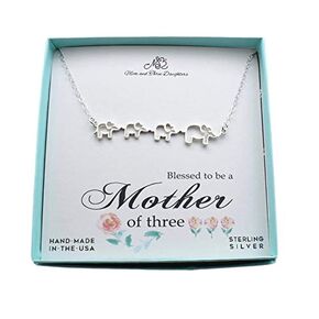Mom and Three Baby Elephants Necklace in .925 Sterling Silver. Mother of Three. Mom of 3. Mother's Day Gift for Mother of Three. Birthday Gift for Mom. Christmas gift for mom.
