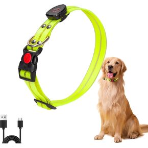 LED Pet Collars USB Rechargeable, Light Up Dog Collars Waterproof and Rechargeable, Flashing Glow in Dark Dog Collars, Adjustable Lighted Small Medium Large Dogs Collars for Night Walking.