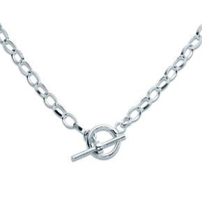 Toggle Choker Necklace in Rhodium plated Sterling Silver (16inches)