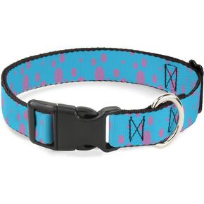 Dog Collar Plastic Clip Monsters Inc Sulley Bounding Spots Blue Purple 15 to 26 Inches 1.0 Inch Wide