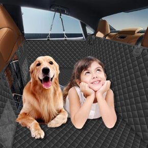 Hard Bottom Dog Car Seat Cover for Back Seat, Waterproof Dog Car Seat Cover with Hard Support Plate, Heavy Duty Scratch Proof Nonslip Soft Dog Hammock for Car, SUV, Truck - Orange in Saudi Arabia
