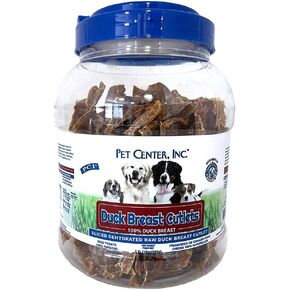 PCI Pet Center, Inc. Duck Breast Cutlets for Dogs - 100% Natural Dog Treats - Premium Quality, Single Ingredient Raw Dehydrated Chews - USA Made - No Additives - Delicious, Healthy Snack - 1lb