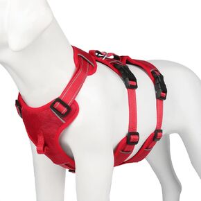 Updated Escape Proof Dog Harness, No Choke No Pull Dog Vest Harness with Front Clip and Handle, Breathable Soft Padded 1680D Oxford, 3 Leash Clips for Small Medium Dogs, Khaki, S