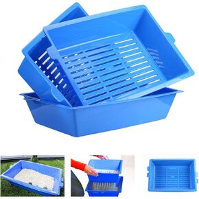 Cat Litter Box,3 Sifting Tray Cat Litter Box,Self Cleaning Litter Boxes for Cats,Reusable Sifting Litter Box,Easy to Clean sifting Litter pan（No Need to Cat Litter Scoop）,2 Sets Sifter Litter Box
