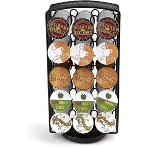 Mind Reader Single Serve Coffee Pod Carousel, 30 Pod Capacity, Breakroom, Metal Mesh, 6.75"L x 6.25"W x 12.5"H, Silver