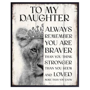 Always Remember You Are Braver Than You Believe - Boho Wall Art & Decor - Sentimental Uplifting Encouragement Daughter Gifts for Women, Teen Girls - Positive Inspirational Quotes -Motivational Posters