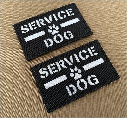 2 PCS K-9 Patch for Dog Harness Reflective Dog Paw Patches K-9 USA Flag with Hook and Loop Fastener Backing (Service Dog-White) in Saudi Arabia