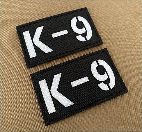 2 PCS K-9 Patch for Dog Harness Reflective Dog Paw Patches K-9 USA Flag with Hook and Loop Fastener Backing (Service Dog-White) in Saudi Arabia