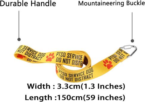 PTSD Alert Dog Gift PTSD Service Dog Do Not Distract Leash Dog Leash Walking Training Dog Leashes Dog Owner Pet Lover Gift (PTSD SERVICE DOG-YE) in Kuwait