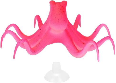 Aquarium Octopus Decoration, Fish Fluorescent Octopus Ornament Artificial Silicone Simulation Octopus with Suction Cup Blue in Saudi Arabia