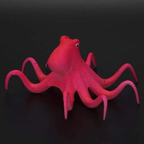 Aquarium Octopus Decoration, Fish Fluorescent Octopus Ornament Artificial Silicone Simulation Octopus with Suction Cup Blue in Saudi Arabia