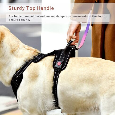 QQPETS No Pull Dog Harness: Reflective Adjustable Soft Padded Oxford Vest with Easy Control Handle for Puppy Small Medium Large Pet Outdoor Walking Training (X-Large, Black) in Saudi Arabia