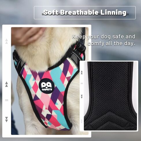 QQPETS No Pull Dog Harness: Reflective Adjustable Soft Padded Oxford Vest with Easy Control Handle for Puppy Small Medium Large Pet Outdoor Walking Training (X-Large, Black) in Kuwait