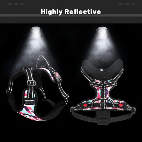 QQPETS No Pull Dog Harness: Reflective Adjustable Soft Padded Oxford Vest with Easy Control Handle for Puppy Small Medium Large Pet Outdoor Walking Training (X-Large, Black) in Kuwait