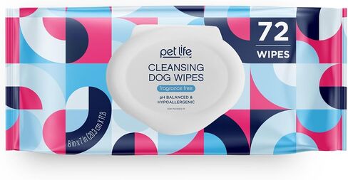 Pet Life Unlimited Pet Wipes for Dogs, Dog Cleaning Wipes - Plant-Based Dog Wipes with Moisturizing Aloe Leaf & Calendula - Made in The USA - Fragrance Free Dog Grooming Wipes - 72ct (Pack of 1) in Kuwait