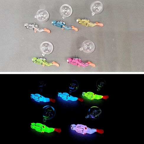 2pcs Glow in The Dark Fish Tank Floating Decor, Resin Aquarium Decorative Camera Diver with Thin Line and Suspended Ball, Fish Tank Decor for Aquarium Landscape Decor (Beige and Blue) in Saudi Arabia