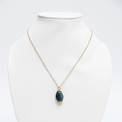 قلادة خنفساء اللازورد الطبيعية من Gempires، قلادة الجعران، جوهرة سبتمبر، بلورات شفاء الطاقة، هدية لها، مجوهرات الأحجار الكريمة (اللازورد) in Kuwait