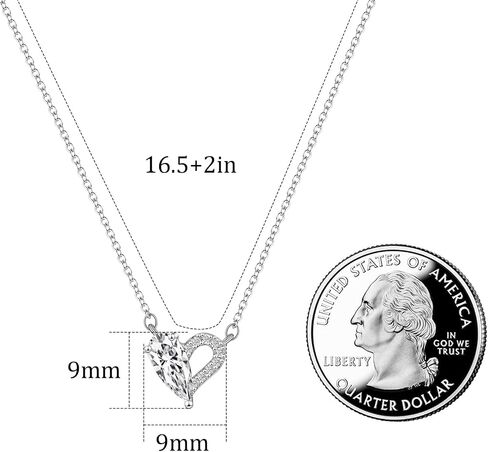 Silver Zircon Heart Necklace 925 Sterling Silver Necklace for Women Pendant Necklace Heart Necklaces for Women Trendy in Saudi Arabia