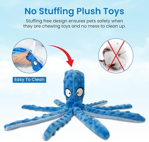 3-Pack Dog Toys -Indestructible Dog Ball + Dog Squeaky Toys Octopus + Stick Treat Dispensing dog toys - Puppy Toys to Keep Them Busy - Medium/Small Dogs in Saudi Arabia
