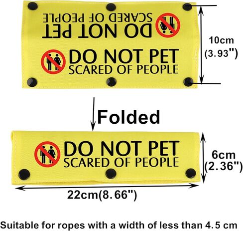 Funny Dog Leash Sleeve Do Not Pet Scared of People Dog Leash Wrap Sleeve Alert Tag Pet Birthday Gift (Scared of People-YE Sleeve) in Kuwait