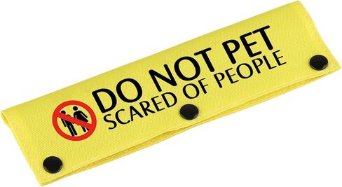 Funny Dog Leash Sleeve Do Not Pet Scared of People Dog Leash Wrap Sleeve Alert Tag Pet Birthday Gift (Scared of People-YE Sleeve) in Kuwait
