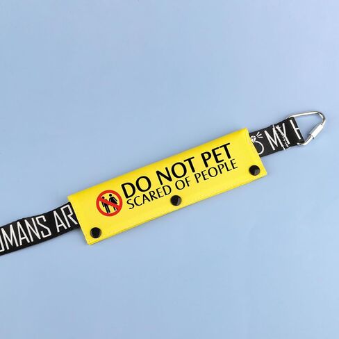 Funny Dog Leash Sleeve Do Not Pet Scared of People Dog Leash Wrap Sleeve Alert Tag Pet Birthday Gift (Scared of People-YE Sleeve) in Kuwait
