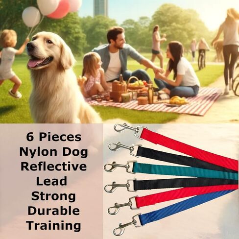 6 Pack Dog Lead, Hamilton, 3/4'' X 48'', (02 Black / 01 Navy Blue/ 02 Dark RED / 01 Dark Green) in Saudi Arabia