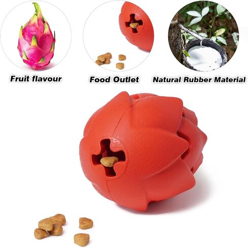 Squeaky Dog Chew Toy for Aggressive Chewers, Durable Rubber Dragon Fruit Chew Toy, Teeth Cleaning Toy for Large Medium Small Dogs, Pet Anxiety Relief in Saudi Arabia