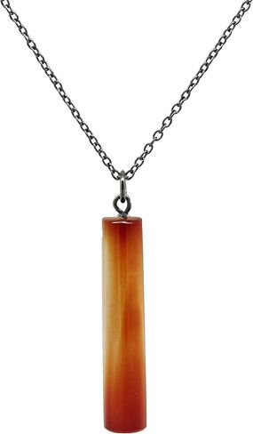 Gempires Blue Lapis Lazuli Necklace, Vertical Bar Pendant with Black Plated Chain and Cord, Gemstone Bar Necklace, Healing Crystal, September Birthstone Gift, 20 inch Adjustable Length (Lapis Lazuli) in Kuwait