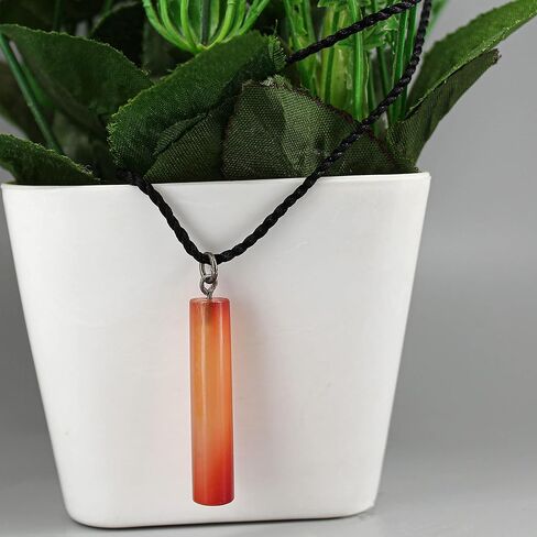 Gempires Blue Lapis Lazuli Necklace, Vertical Bar Pendant with Black Plated Chain and Cord, Gemstone Bar Necklace, Healing Crystal, September Birthstone Gift, 20 inch Adjustable Length (Lapis Lazuli) in Kuwait