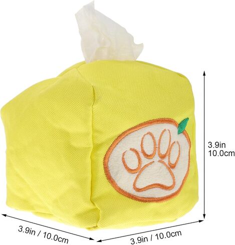 balacoo Pet Paper Towel Chew Toys for Puppies Calming Toys Chewing Toys for Dogs Pet Tissue Box Toy Dogs Slow Feeder Game Pet Supplies Puppy Sniffing Toy Dog Toy Dog Comforting Toy Yellow in Saudi Arabia